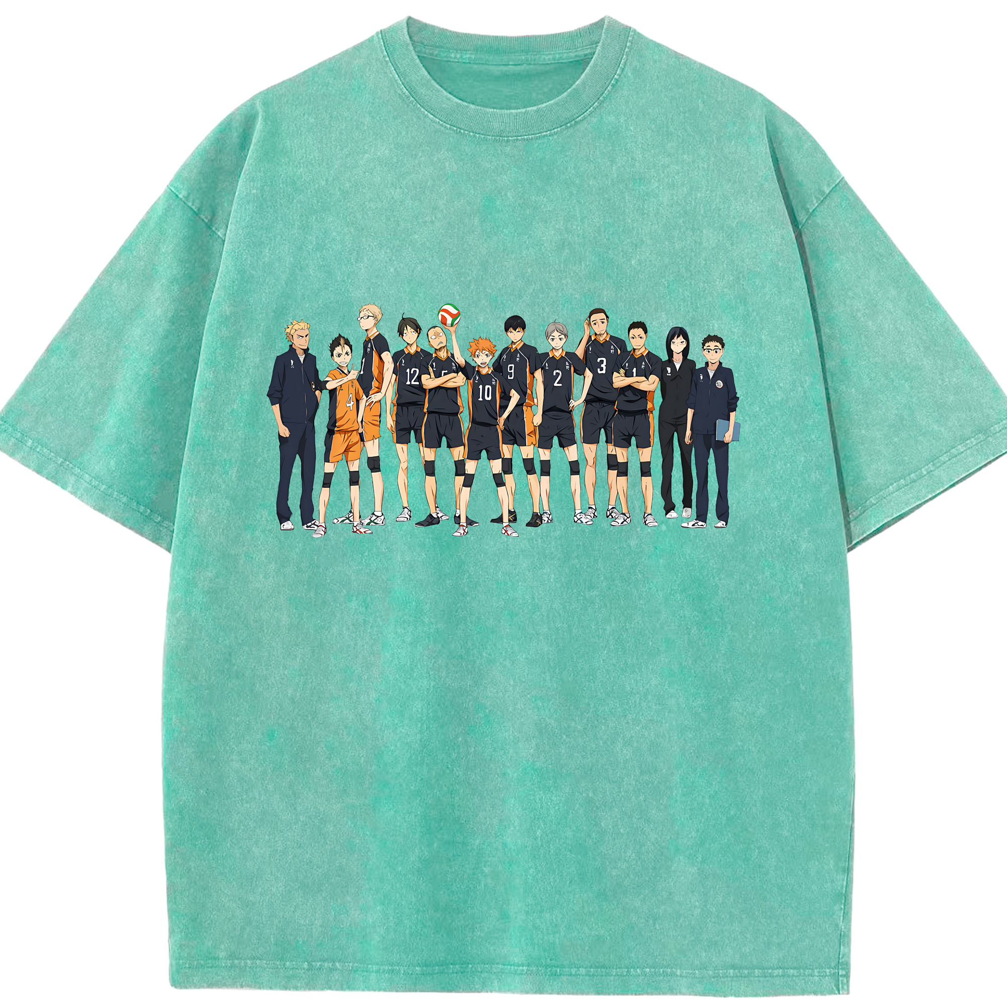 （画像用） ハイキュー!! Haikyu!! 綿100% ヴィンテージ風 半袖Tシャツ（フロントプリント）
